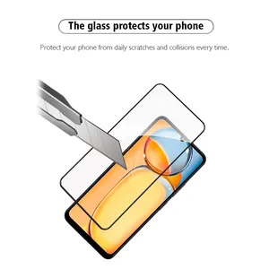 High Quality Hd Clear Full Coverage 9H 2.5D Anti-scratch Mobile Phone Tempered Glass Screen Protector For Redmi 13C