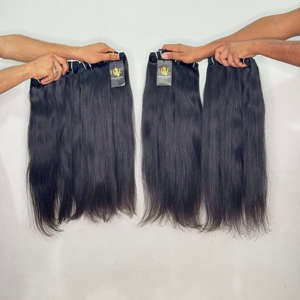 Proveedores de cabello virgen camboyano, cabello humano virgen indio de templo sin procesar, cabello natural vietnamita rizado y liso en paquetes. - Product Image 2