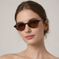 Gafas de Sol Polarizadas UV400 de Diseño Retro para Hombre, Marca Privada, Gafas de Sol Ovaladas Vintage de Moda para Mujer, Fabricante de Gafas de Sol Personalizadas