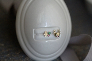 <span class=keywords><strong>E1001</strong></span> Pendientes de Plata S925 con Baño de Oro de 14K y Circonita Corte Princesa para Mujer, Diseño Árbol de Navidad, Lindos y Delicados - Product Image 4