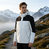 Veste de ski unisexe 3-en-1 personnalisée, imperméable, coupe-vent et respirante, avec capuche et fermeture éclair, pour grandes tailles