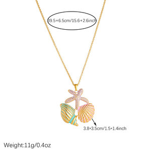 Summer Hawaiian Trendy Pendant Necklaces 316L Stainless Steel Jewelry 14k 18k Pvd Gold Plated Sea Seashell Necklace for Women - Product Image 6