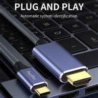 Câble HDMI VegGieg Mindpure plaqué or 2M pour téléphone vers TV, Ultra HD 4K 60Hz, adaptateur USB 3.1 Type-C mâle vers HDMI mâle