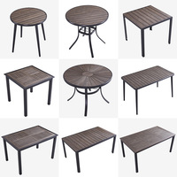 Ensemble table et chaises d'extérieur, résistant aux intempéries, avec structure en alliage d'aluminium, table longue pour cafés, salons de thé, terrasses, jardins (Chine)