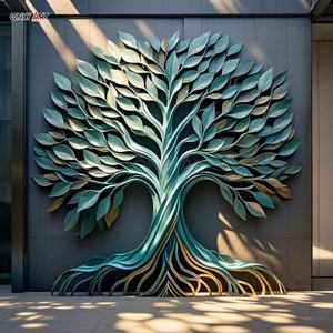 Sculpture murale en laiton moderne en métal personnalisée pour l'extérieur, grande sculpture en bronze <span class=keywords><strong>de</strong></span> l'<span class=keywords><strong>arbre</strong></span> <span class=keywords><strong>de</strong></span> <span class=keywords><strong>vie</strong></span>, statue murale pour la décoration <span class=keywords><strong>de</strong></span> la maison et du jardin - Product Image 2