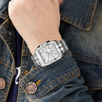 Montre homme MEGIR 2018 originale de luxe, acier inoxydable, quartz, grand cadran, pour affaires.