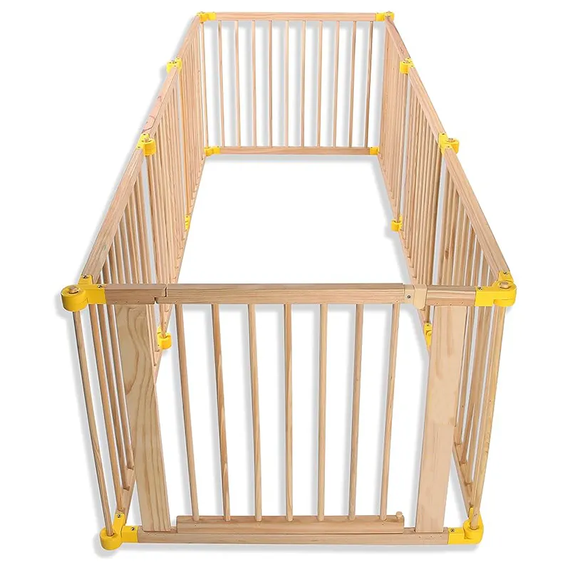 Baby Fence Play Area Foldable Wooden Playpen for Babies and Toddlers
