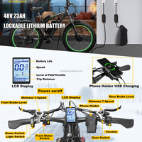 Vélo de montagne électrique à double moteur personnalisé avec pneus larges de 26 pouces, vitesse maximale de 45 km/h, alimentation 2000W, batterie au lithium 48V