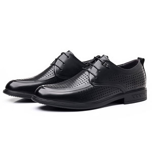Chaussures en cuir d'été - Chaussures décontractées haut de gamme en cuir de vachette perforées, respirantes, à bout pointu, pour affaires et occasions formelles - Product Image 2