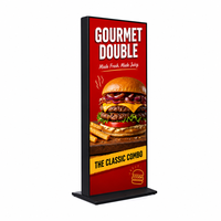 Écran publicitaire numérique sur pied pour extérieur, écran LCD vertical intelligent Android pour menu de restaurant, totem pour affichage de menus alimentaires