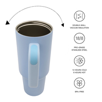 Gobelet isotherme en acier inoxydable 40oz avec poignée et couvercle à paille rotative, personnalisable avec logo OEM