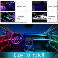 Bande lumineuse LED d'ambiance pour voiture, 64 couleurs RGB, symphonie de couleurs, contrôlée par application, éclairage décoratif intérieur