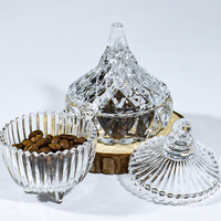 Pot à bonbons en cristal de couleur personnalisée de luxe avec couvercle, pot de rangement en verre décoratif pour la maison, la cuisine, les mariages et les fêtes