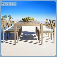 Ensemble de meubles d'extérieur de style nordique pour villa, cour, hôtel, resort, canapé et chaise en teck massif, table