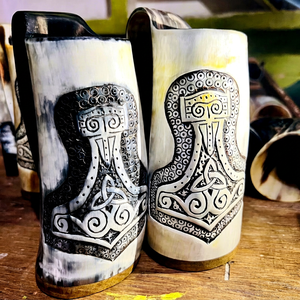 Mug design moderne en forme de corne naturelle, capacité 500 ml, écologique, de luxe, pour la dégustation du vin, avec logo personnalisé, idéal pour les fêtes - Product Image 1