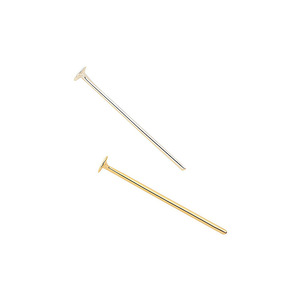 Alfileres en forma de T con cabeza plana, chapados en oro de 16K, de hierro, para conectar cuentas, para la fabricación de joyería hecha a mano. - Product Image 5