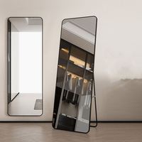 Miroir mural sur pied moderne de grande taille, design contemporain 2025, en argent sans cuivre, respectueux de l'environnement, pour dressing