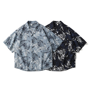 Chemise à manches courtes imprimée pour <span class=keywords><strong>homme</strong></span> de la marque Hip-hop - Nouveau style printemps/é<span class=keywords><strong>t</strong></span>é, chemise à manches courtes décontractée pour <span class=keywords><strong>homme</strong></span>, chemise ample - Product Image 1
