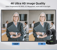 Pack de 4 caméras de conférence PTZ 4K avec contrôleur de clavier, zoom 20X, suivi IA pour l'éducation, les salles de classe, les séminaires, OEM ODM