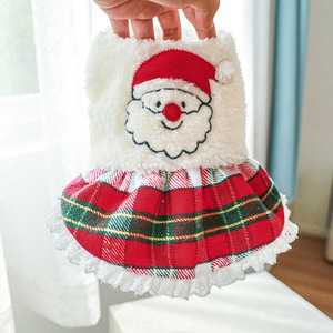 Vêtements <span class=keywords><strong>pour</strong></span> chiens et chats en gros en usine-Robe d'hiver en coton épaissie et doublée de polaire, Halloween et Noël Père Noël - Product Image 6