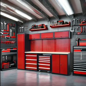 Banco de trabajo de taller de garaje Modular de Metal profesional de alta calidad, cajones mecánicos, armarios de herramientas y sistema de almacenamiento superior de trabajo - Product Image 4