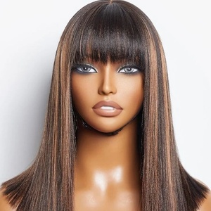 Perruques en <span class=keywords><strong>cheveux</strong></span> humains naturels vietnamiens pour femmes, <span class=keywords><strong>coupe</strong></span> bob droite, <span class=keywords><strong>avec</strong></span> <span class=keywords><strong>frange</strong></span>, couleur HD Highlight, 13*6, en dentelle complète, vente en gros - Product Image 3