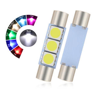 Festoon T6 <span class=keywords><strong>28mm</strong></span> 31mm <span class=keywords><strong>C5W</strong></span> 3SMD 5050 LED voiture Auto intérieur dôme vanité miroir pare-soleil lumières ampoule Auto lampe DC12V - Product Image 4