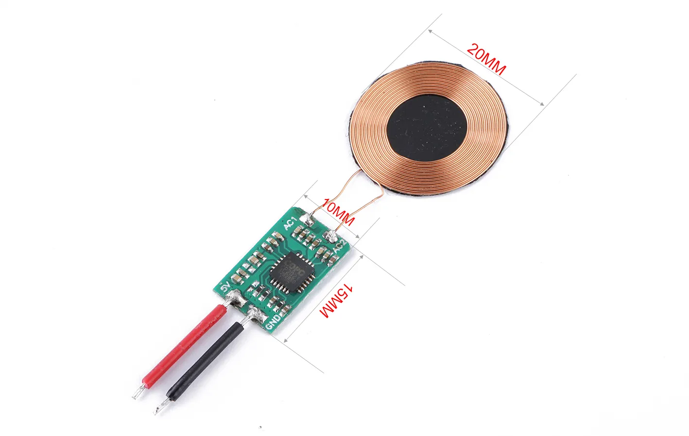 Custom Kleine Spoel Draadloze Ontvanger Module Met Qi Draadloze Oplader 5V 5W Power Voor Batterij Draadloos Opladen