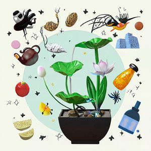 น้ำพุตั้งโต๊ะหินธรรมชาติขนาดเล็ก ตกแต่งด้วยโลหะลายดอกไม้ เหมาะสำหรับตกแต่งสำนักงาน บ้าน ห้องนอน - Product Image 3