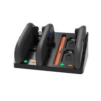 Dudukan pengisi daya aluminium paduan, dudukan pengisi daya untuk Switch 2 pengontrol Horizontal 4 Dok pengisian daya untuk pengontrol Joy Con kartu permainan dan toko