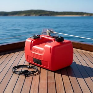 Réservoir de carburant portable en plastique rouge de 3,17 gallons pour moteurs hors-bord marins, utilisation sur pont - Product Image 2