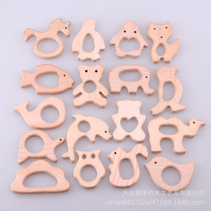 Juguete de Dentición de Madera de Haya con Forma de Animal de Dibujos Animados, Mordedor para Bebés de 0 a 24 Meses, el Más Vendido de RTS Babies CPC - Product Image 2