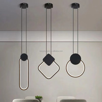 Lampe suspendue moderne pour chambre à coucher KangDuo Iron Black de taille moyenne, lampe LED 3500K blanc chaud, garantie 3 ans, durée de vie 50000 heures, DIY