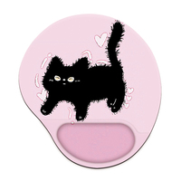 Tapis de souris ergonomique en gel de silicone noir pour le travail de bureau, tapis de jeu personnalisé pour le bricolage, repose-poignets, 1 pièce
