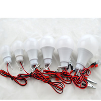 DC 12V 24V 36V LED Ampoule E27 Lampe basse tension avec pince Lampe de secours en aluminium recouvert de plastique