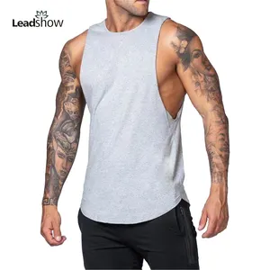 Plus Size Mens Muscle Bamboo Workout fitness Clothing Running Men's Tank Top Fitness Wear Sport Sleeveless Gym Vests Activewear