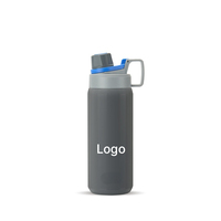 Bouteille d'eau sport isotherme réutilisable en acier inoxydable SUS304, anti-fuite, avec poignée de transport pour la course à pied et le cyclisme