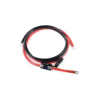 OEM DC Solar Power Battery Cable kit with Fuse Holder 25mm2 Cable Section Inverters Marine PV Terminal Lugs Wire Cable