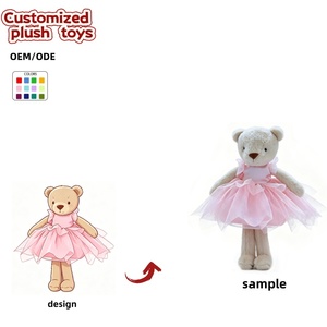 Oso de Peluche Bailarina OEM ODM, Lindo Oso de Peluche con Vestido de Tutú Rosa, Animal de Peluche para Decoración del Hogar, Regalos para Niños y Confort Emocional - Product Image 1