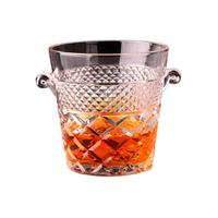Seau à glace en verre cristal FLVC 2L, design minimaliste moderne, pour bar et usage domestique, idéal pour les blocs de glace.