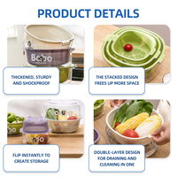 Panier de drainage et de rangement pour fruits et légumes en plastique, compatible micro-ondes, pour la rentrée scolaire, avec impression personnalisée