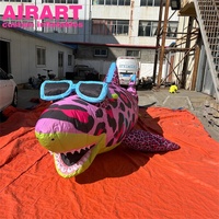 Modèle de requin de dessin animé flashy gonflable sur mesure, ballon de poisson gonflable d'activité de festival de musique pour la publicité