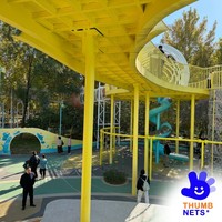 Équipement de parc pour enfants commercial personnalisé pour aire de jeux extérieure, avec passerelle, toboggan tubulaire en dôme, filet d'escalade en maille, mascotte extraterrestre, OEM