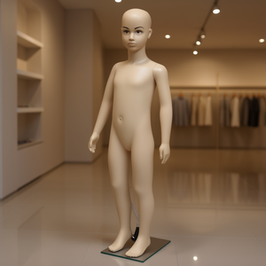 Maniquí Infantil de Plástico Beige en Pose de Pie D0100HHRHN8 para Exhibición de Ropa de Niños D0100HHRHN8 Maniquí Infantil Beige - Product Image 3