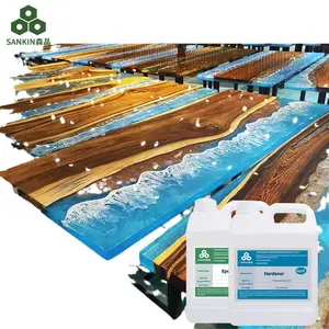 صمغ راتنج الإيبوكسي السائل الشفاف غير السام والكريستالي 20 كجم صمغات خشبية منتجات خشبية