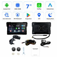 Écran d'affichage sans fil CarPlay pour moto, 7 pouces, Android 13.0, étanche IP67, GPS, Wi-Fi, Hotspot, mise à niveau en ligne OTA