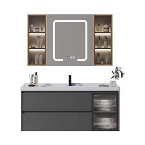 ตู้เก็บของกระจกไฟ LED อัจฉริยะสไตล์ทันสมัยพร้อมอ่างแขวนผนังดีไซน์ปรับแต่งได้สำหรับบ้านโรงแรมอพาร์ทเมนต์วิลล่า - Product Image 6