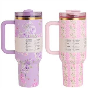 <span class=keywords><strong>Mug</strong></span> de voyage <span class=keywords><strong>isotherme</strong></span> 40oz en acier inoxydable 304, série Ice <span class=keywords><strong>King</strong></span>, motif floral imprimé en 3D, double paroi moderne avec poignée, le plus vendu - Product Image 4