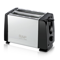 Grille-pain RAF R.2103 2 fentes 650W, cuisson double face, chauffage rapide, nettoyage facile, fente pour cartes, appareil électroménager pour petit-déjeuner à la maison