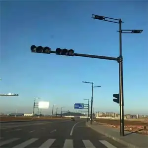 מחיר מפעל חיצוני עמיד למים מגולוון LED מנורה סולארית עמוד של פנסי תנועה